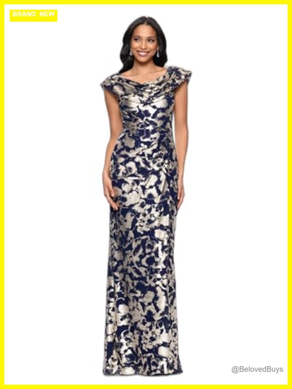 Galaxy Glitter Scoop Neck Sleeveless Ruffle Floor Length Dress